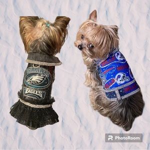 Custom Denim Dog / Pet Vest Football